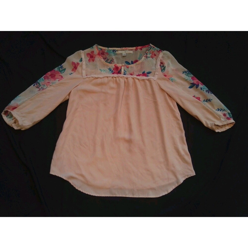 Lauren Conrad Floral Sheer Blouse Size Medium